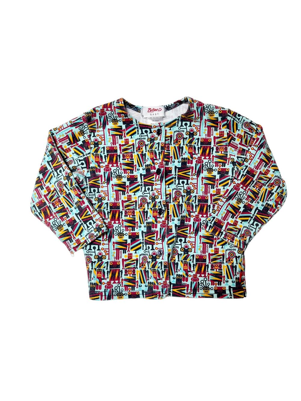 Zutano Robot Print Cardigan Top Size 12-18m